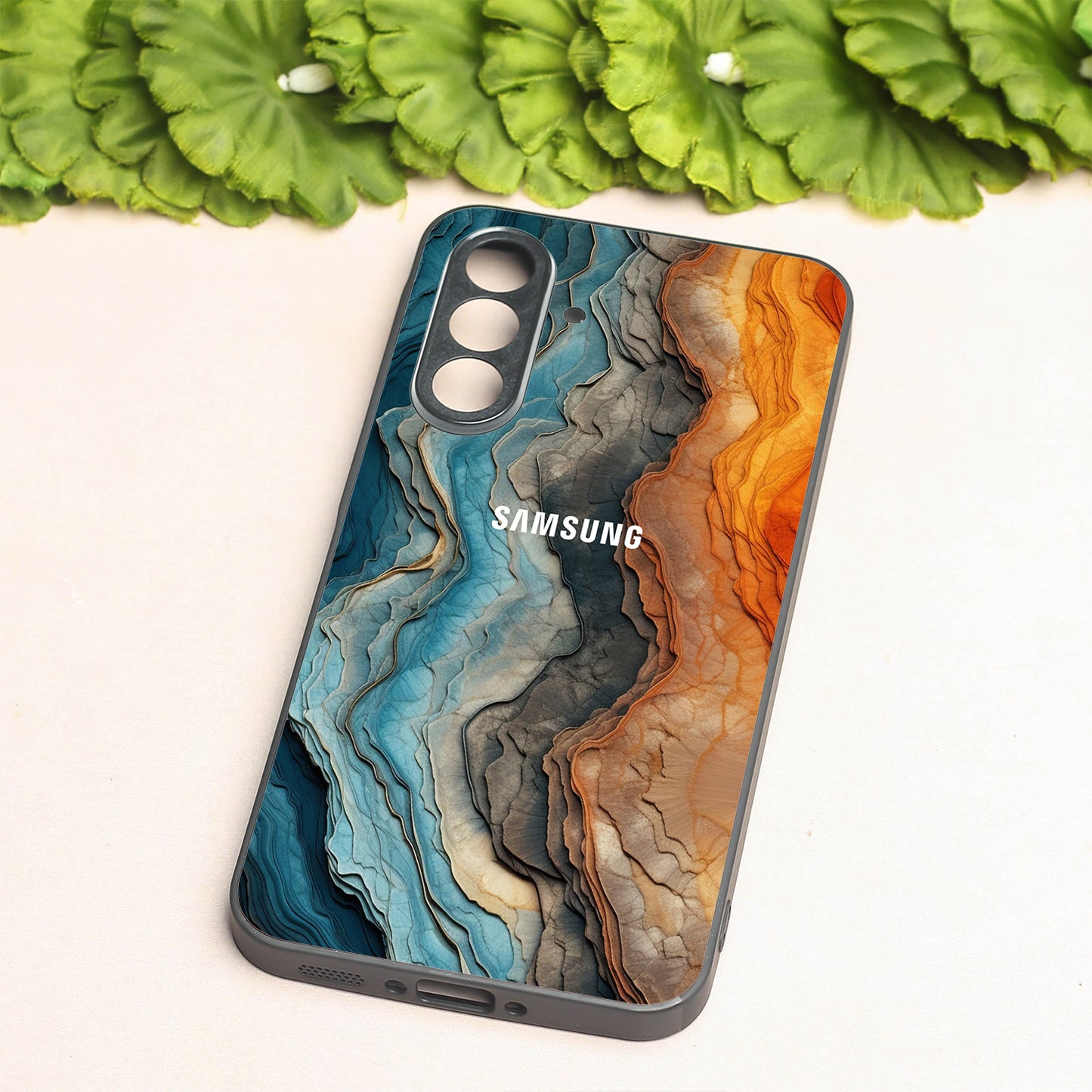 Layered Marble metal back case for Samsung A56