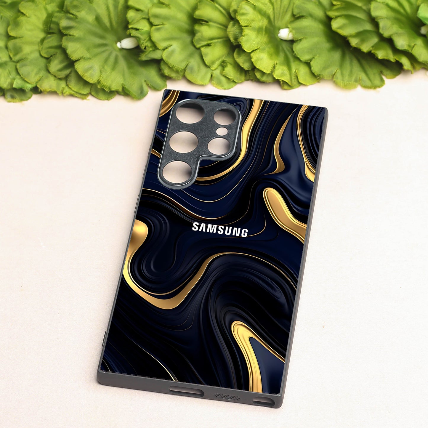 Noir Gold metal back case for Samsung S24 Plus