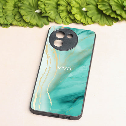 Green Luxe Marble metal back case for Vivo V30e
