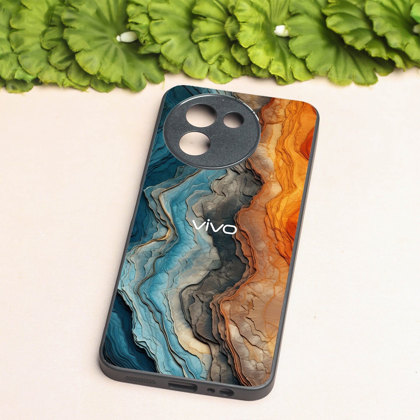 Layered Marble metal back case for Vivo V30e