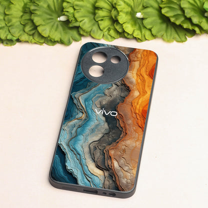 Layered Marble metal back case for Vivo V30e