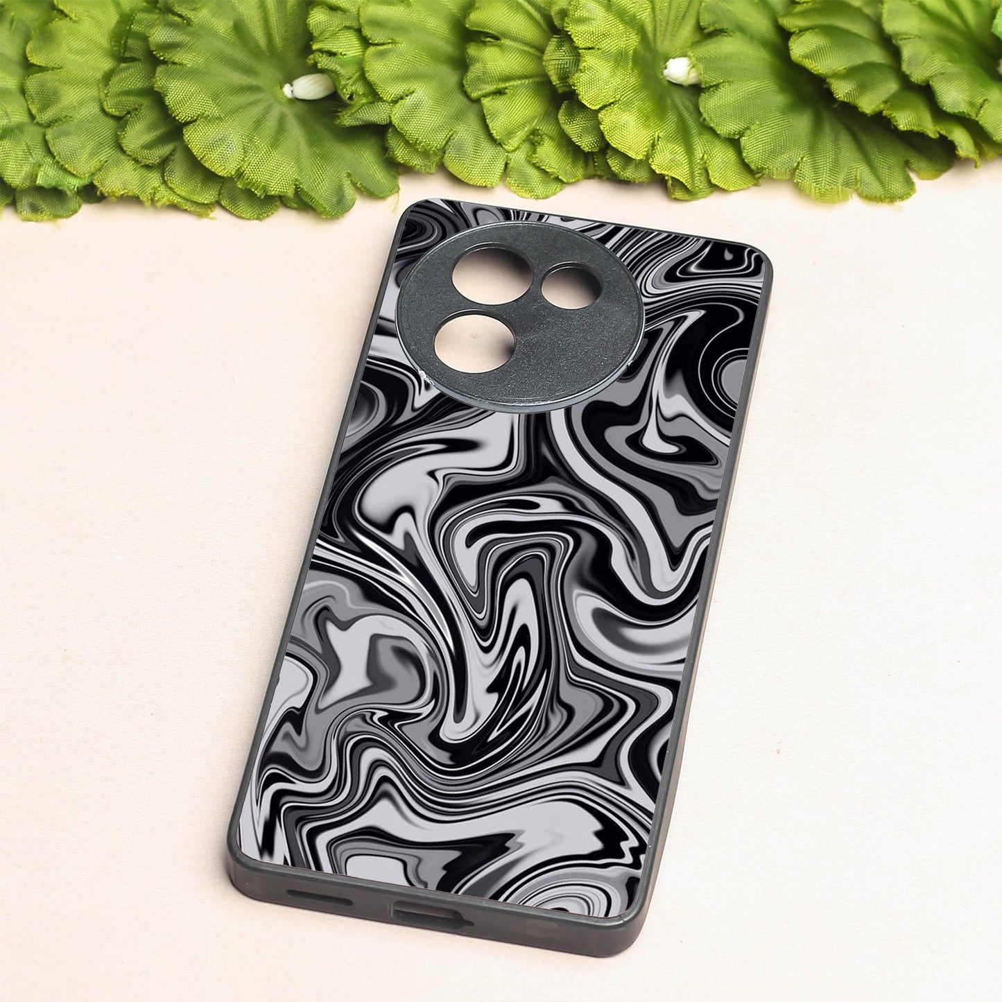 Blackout Marble metal back case for Vivo Y58