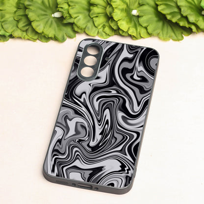 Blackout Marble metal back case for Samsung A56