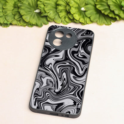Blackout Marble metal back case for Vivo V30e