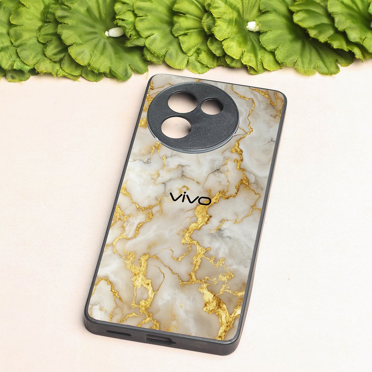 Gold Vein Glory metal back case for Vivo Y58