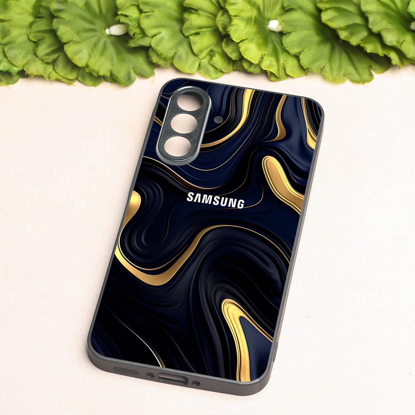Noir Gold metal back case for Samsung A56