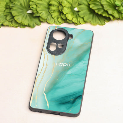 Green Luxe Marble metal back case for Oppo Reno 11