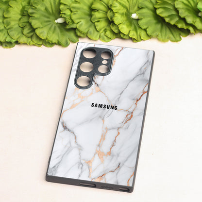 Copper Luxe Marble metal back case for Samsung S24 Plus