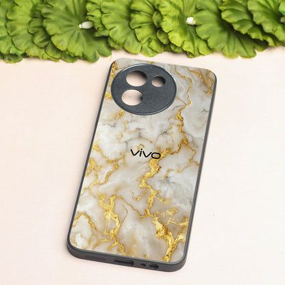 Gold Vein Glory metal back case for Vivo V30e
