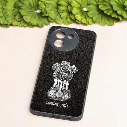 Black Satyamev Jayate metal back case for Vivo V30e