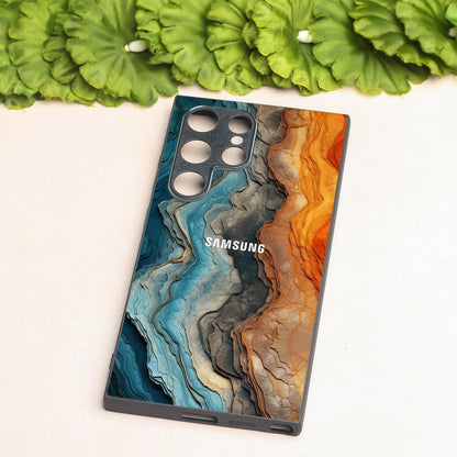 Layered Marble metal back case for Samsung S24 Plus