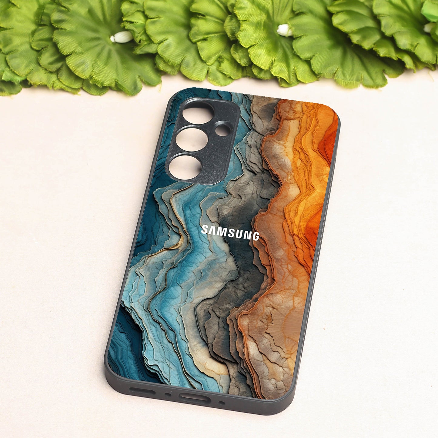 Layered Marble metal back case for Samsung A35