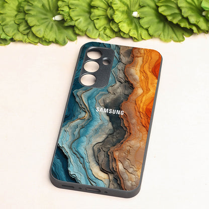 Layered Marble metal back case for Samsung A35