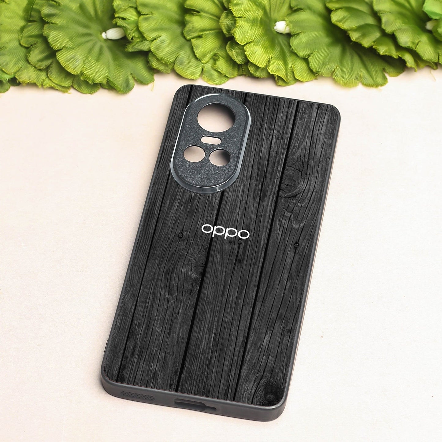 Dark Wood metal back case for Oppo Reno 10 Pro