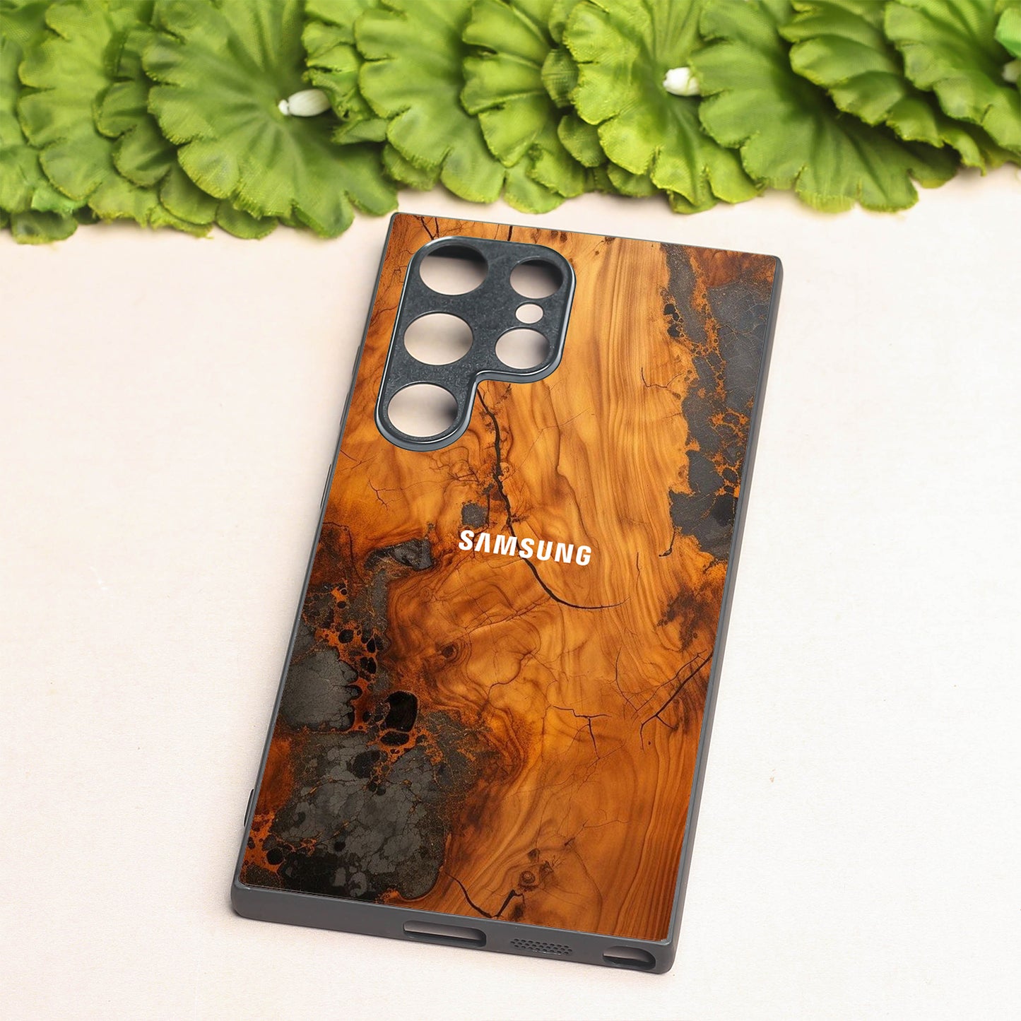 Lava Oak metal back case for Samsung S24 Plus