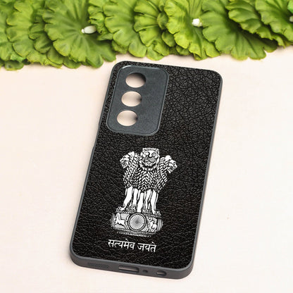 Black Satyamev Jayate metal back case for Oppo A3 Pro 5g