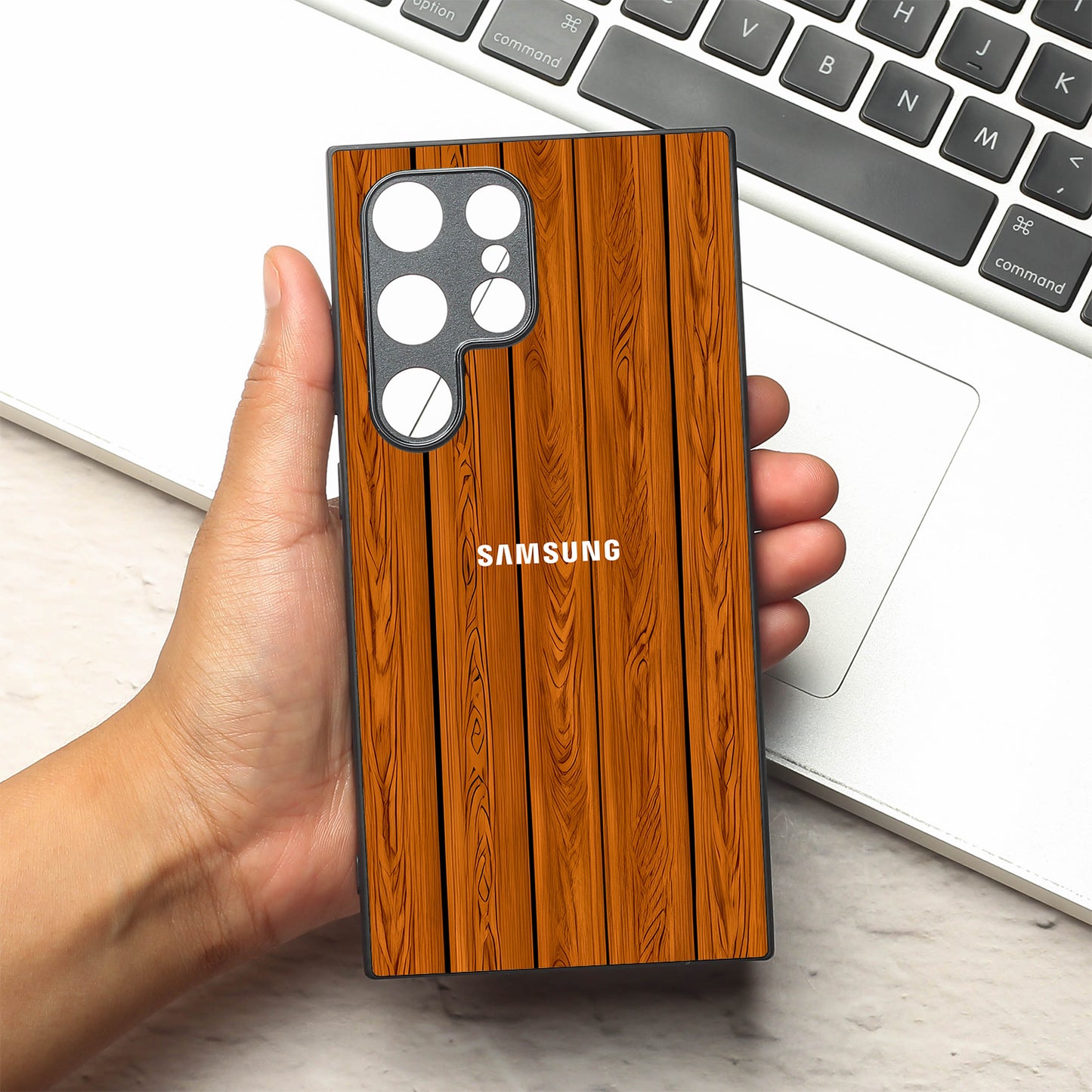 WoodCraft Touch metal back case for Samsung S24 Plus
