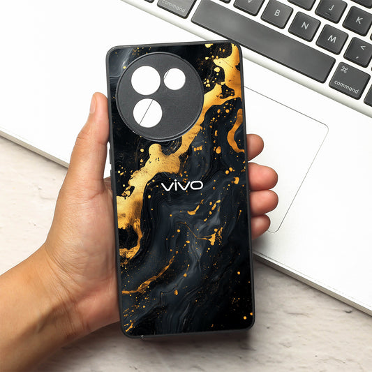 Black Gold Blaze  metal back case for Vivo V30e