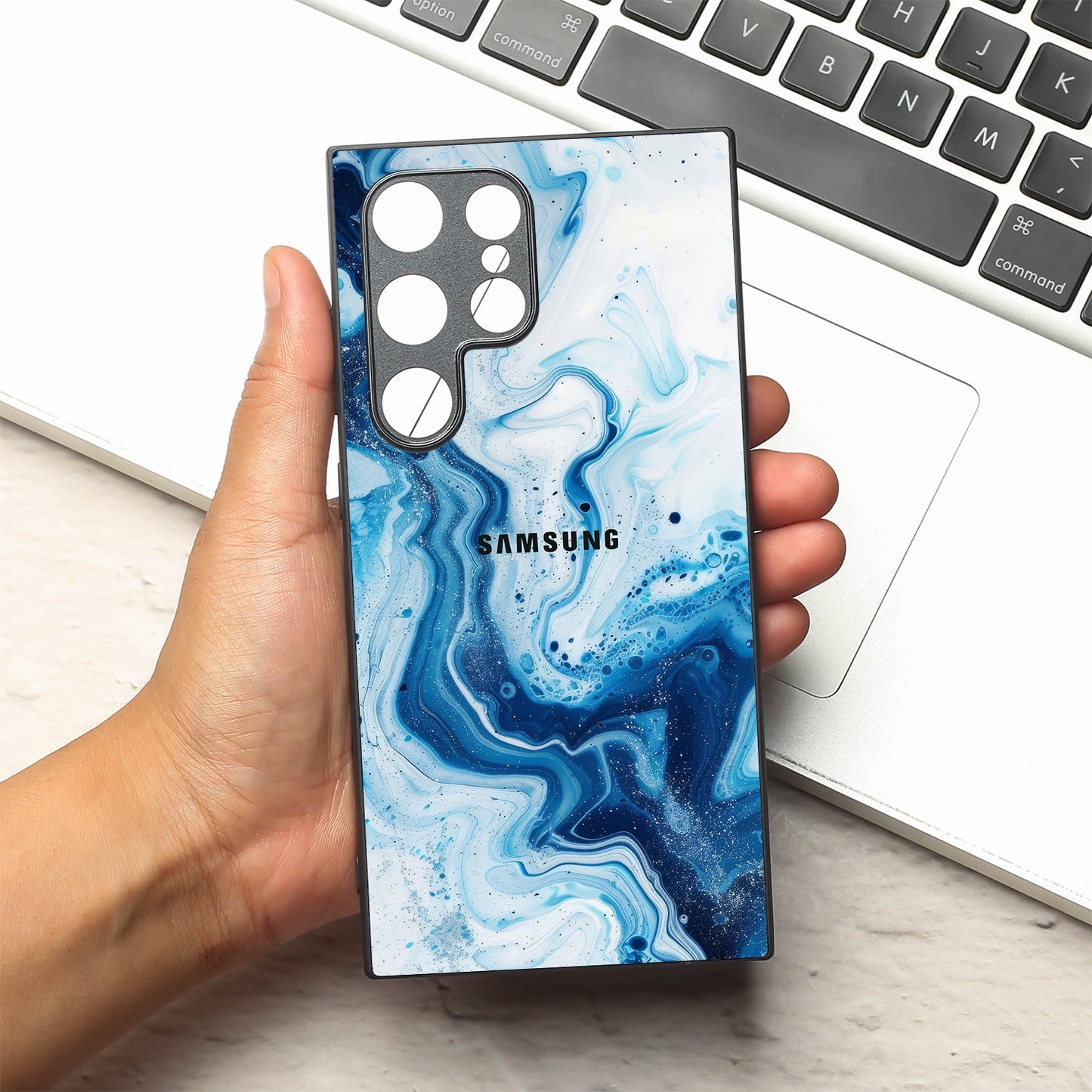 Neptune Swirl metal back case for Samsung S24 Plus