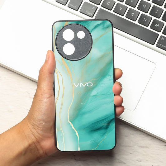 Green Luxe Marble metal back case for Vivo T3X