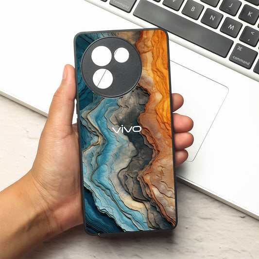 Layered Marble metal back case for Vivo V30e