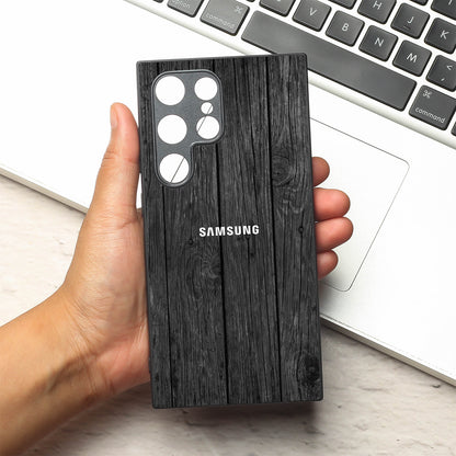 Dark Wood metal back case for Samsung S24 Plus