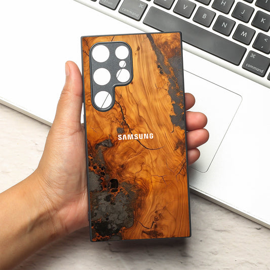 Lava Oak metal back case for Samsung S24 Plus