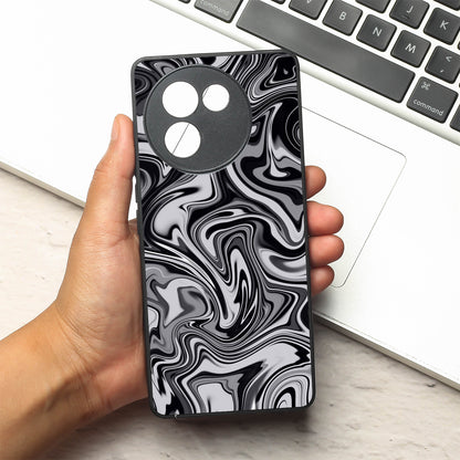 Blackout Marble metal back case for Vivo V30e