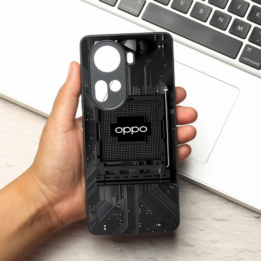 Microchip metal back case for Oppo Reno 11