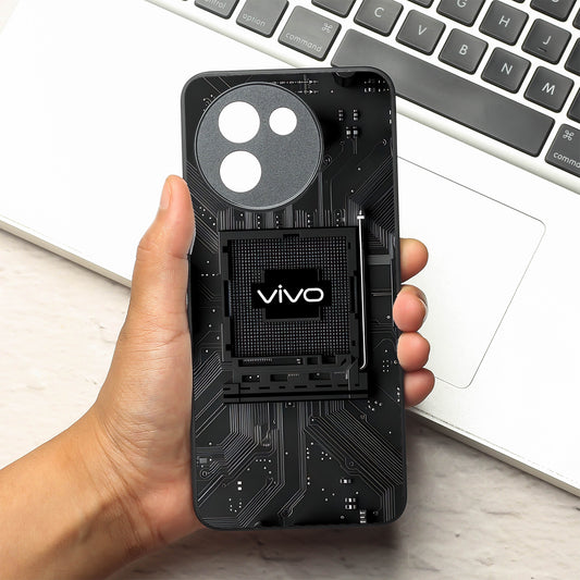 Microchip metal back case for Vivo T3X