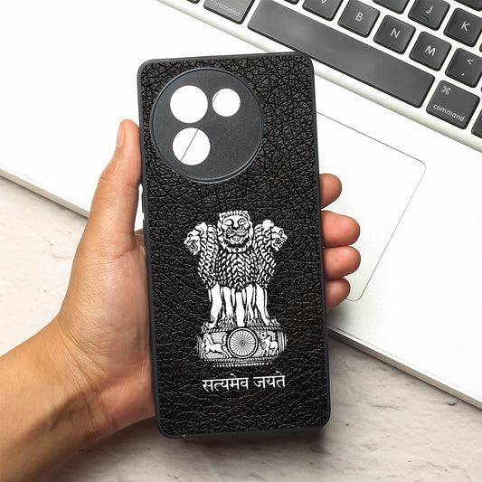 Black Satyamev Jayate metal back case for Vivo V30e