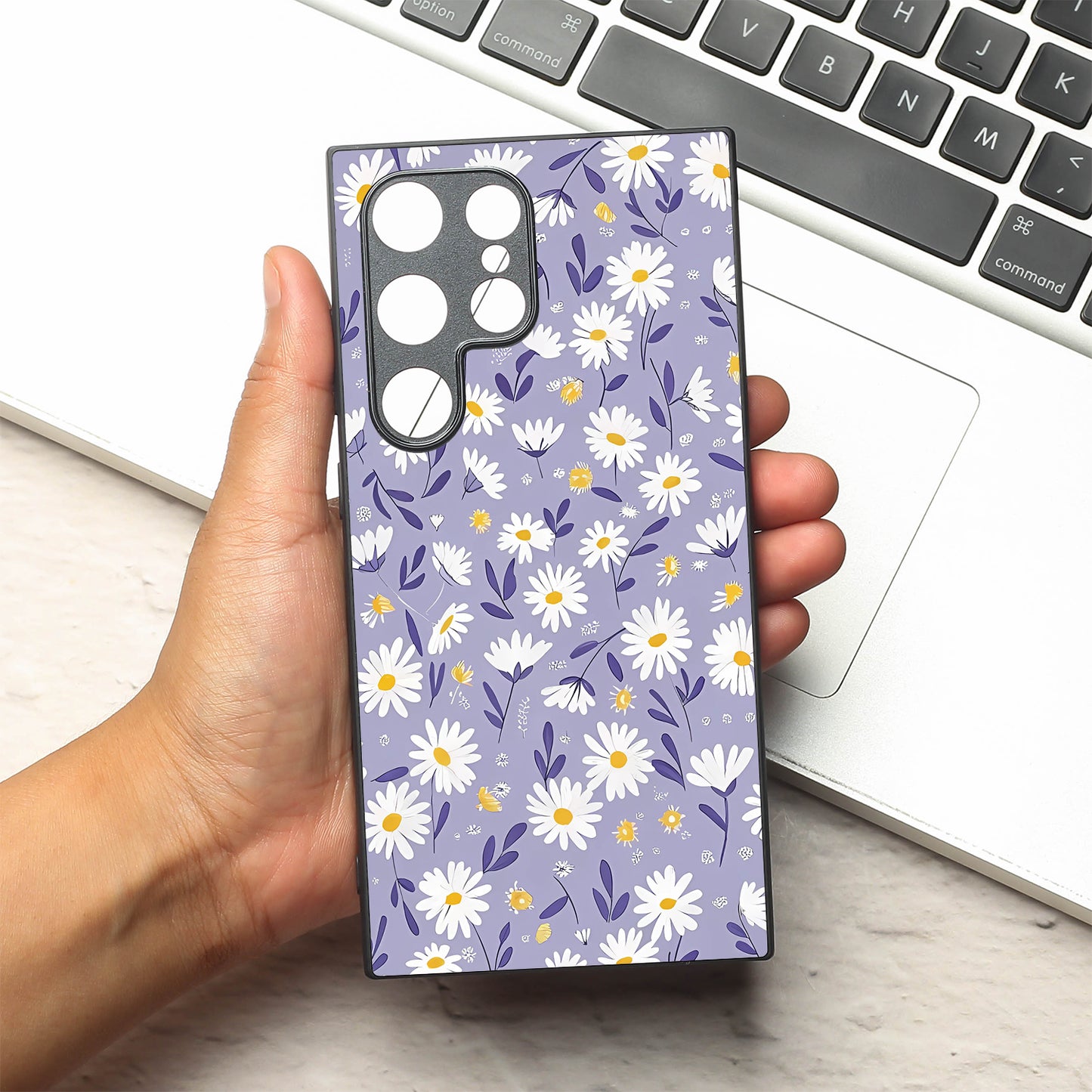 Lavender Daisies metal back case for Samsung S24 Plus