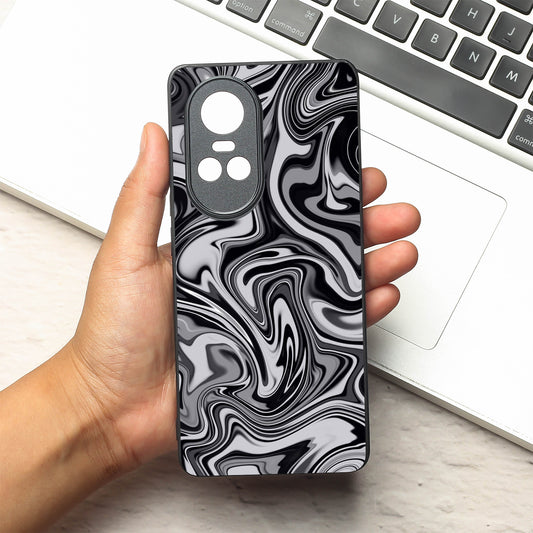 Blackout Marble metal back case for Oppo Reno 10