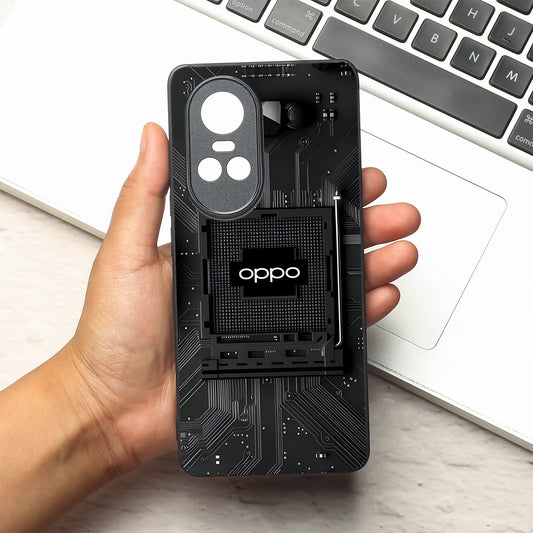 Microchip metal back case for Oppo Reno 10