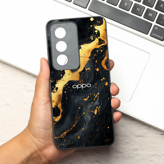 Black Gold Blaze  metal back case for Oppo K12X