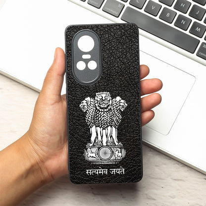 Black Satyamev Jayate metal back case for Oppo Reno 10