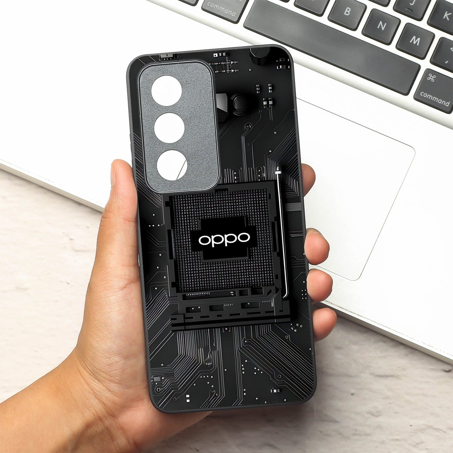 Microchip metal back case for Oppo A3 Pro 5g
