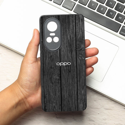 Dark Wood metal back case for Oppo Reno 10 Pro