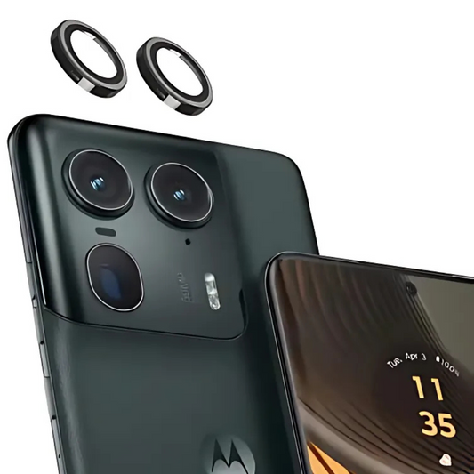 Black Metallic camera ring lens guard for Motorola Edge 50 Ultra