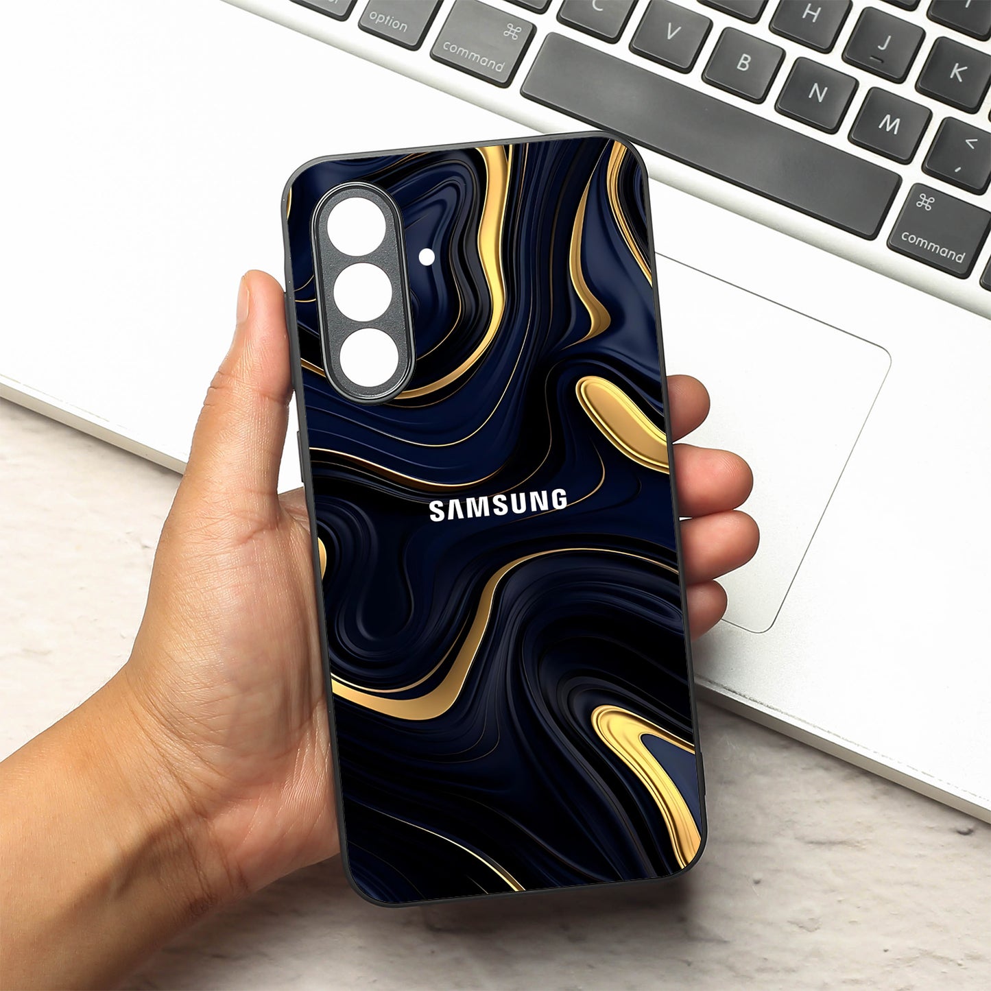 Noir Gold metal back case for Samsung A56