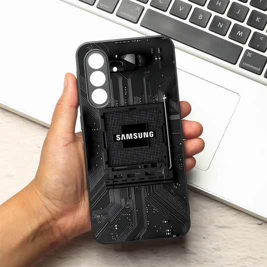 Microchip metal back case for Samsung A56