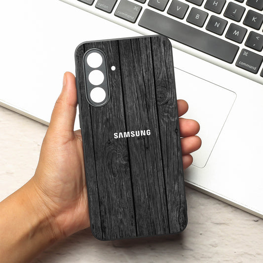 Dark Wood metal back case for Samsung A56