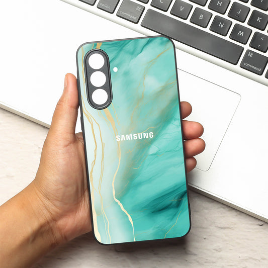Green Luxe Marble metal back case for Samsung A56