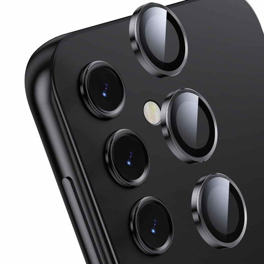 Black Metallic camera ring lens guard for Samsung A35