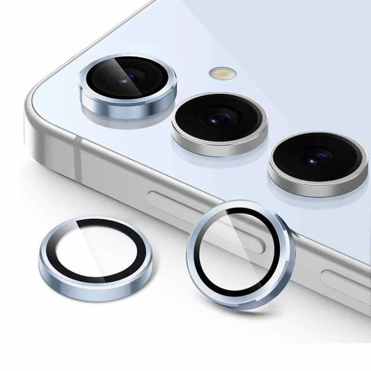 Sierra blue Metallic camera ring lens guard for Samsung S25 plus
