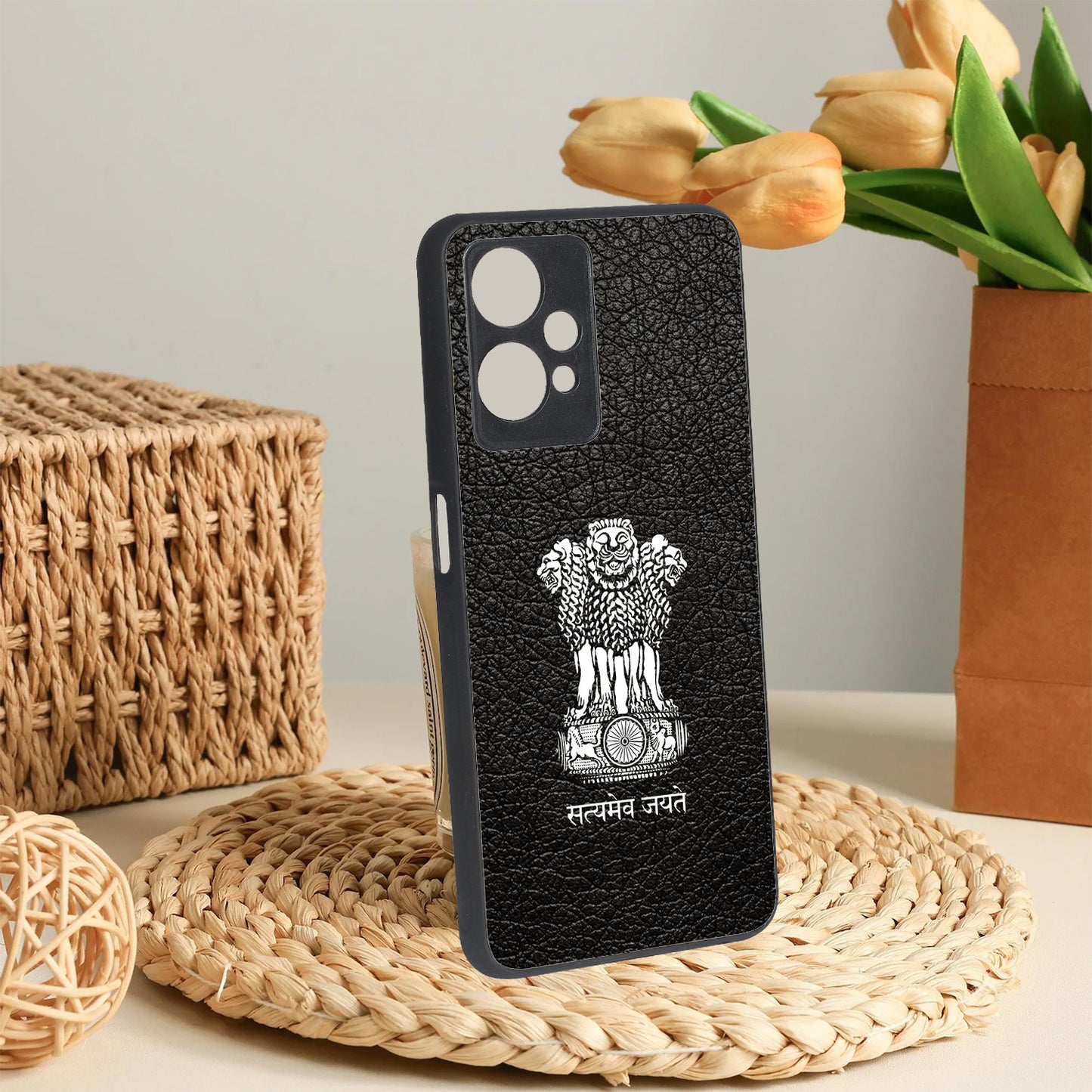 Black Satyamev Jayate metal back case for OnePlus Nord CE 2 Lite