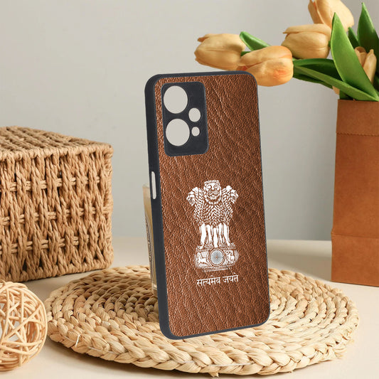 Brown Satyamev Jayate metal back case for OnePlus Nord CE 2 Lite