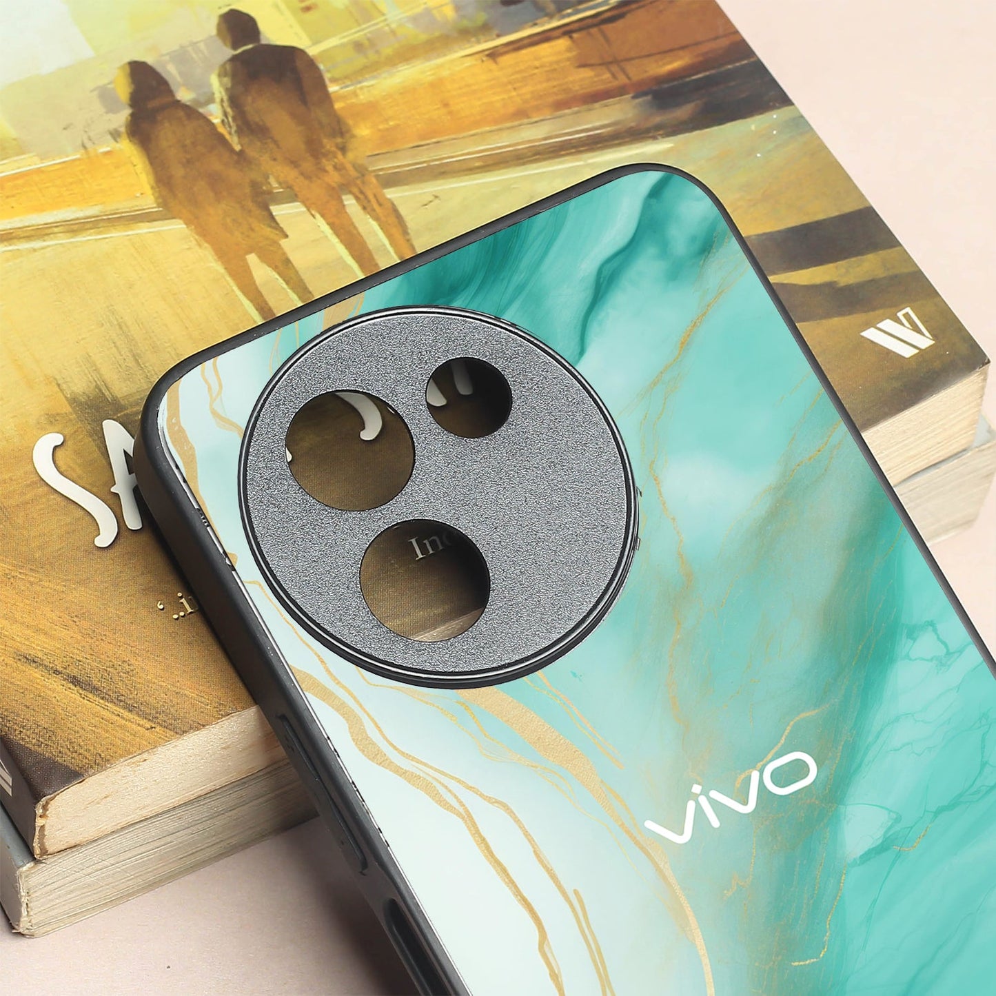 Green Luxe Marble metal back case for Vivo Y58