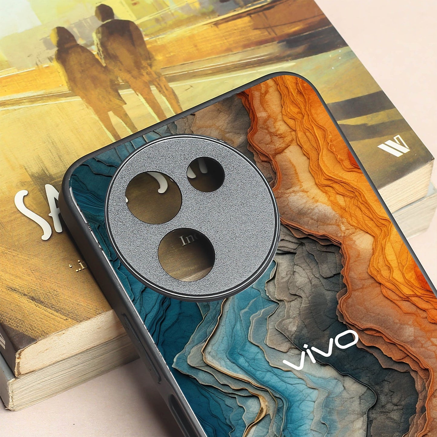 Layered Marble metal back case for Vivo Y58