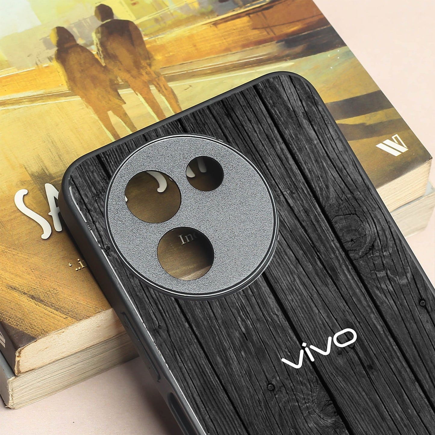 Dark Wood metal back case for Vivo Y58